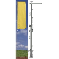 Mástil de aluminio 2 piezas con brazo
