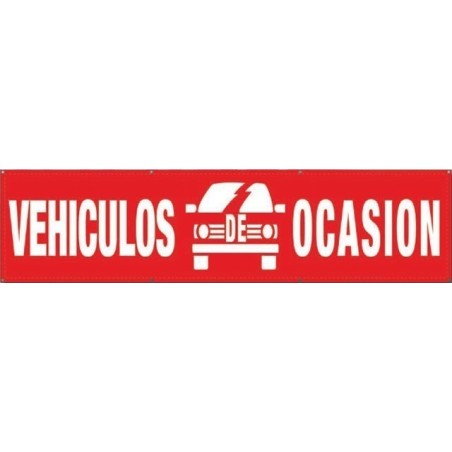 Pancarta vehículos de ocasión rojo