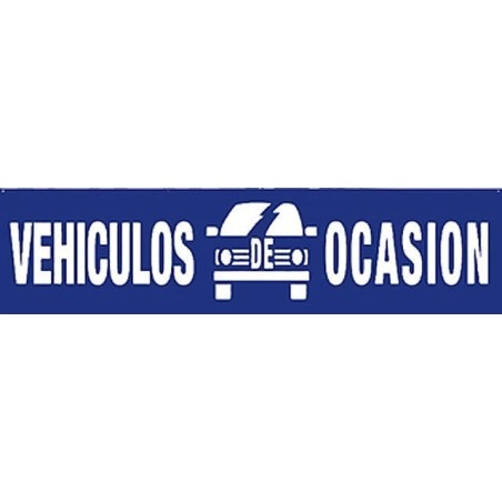 Pancarta vehículos de ocasión azul