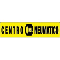 Pancarta centro del neumático