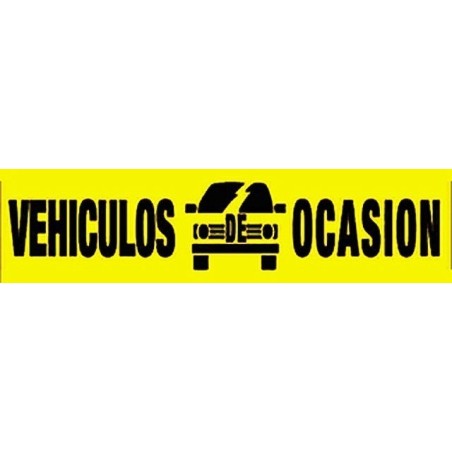 Pancarta vehículos de ocasión amarillo
