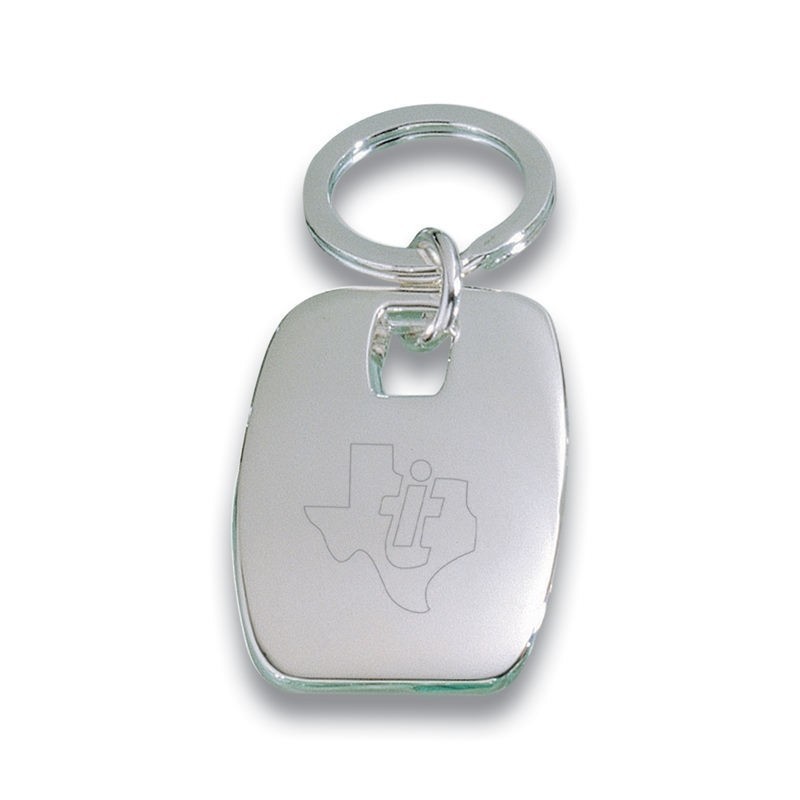 Llavero rectangular plata laser