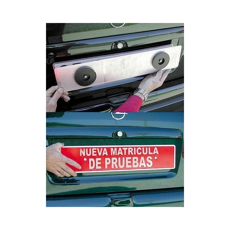 Imán matrícula de pruebas