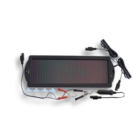Cargador solar para mantenimiento de baterías.