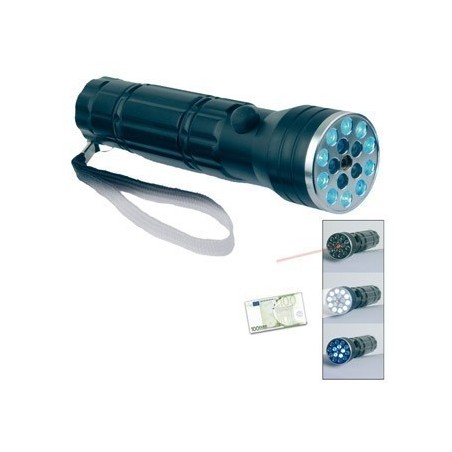 Linterna LED con luz UV y láser puntero