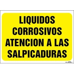 Líquidos corrosivos atención a las salpicaduras