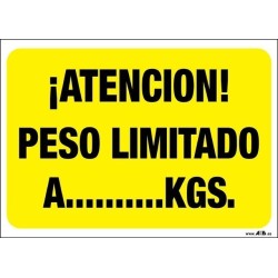 ¡Atención! Peso limitado a... Kgs