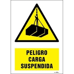 Peligro carga suspendida