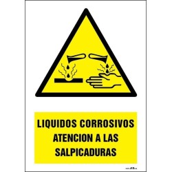 Líquidos corrosivos atención a las salpicaduras
