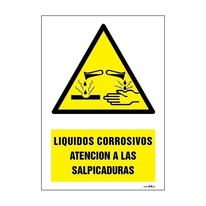 Líquidos corrosivos atención a las salpicaduras