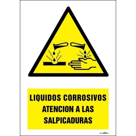 Líquidos corrosivos atención a las salpicaduras
