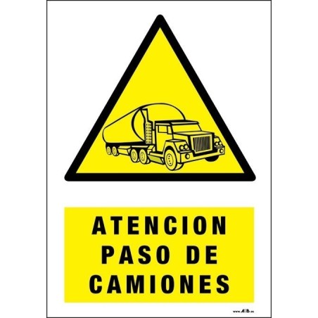 Atención paso de camiones