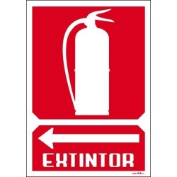 Extintor a la izquierda