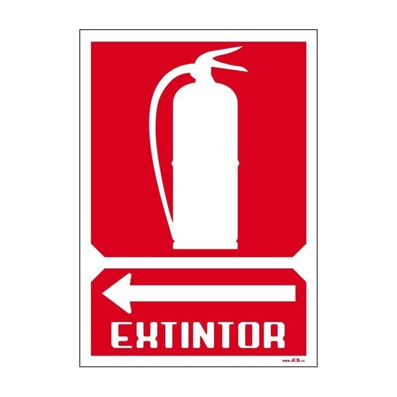 Extintor a la izquierda