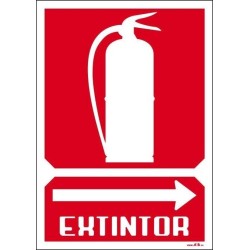 Extintor a la derecha