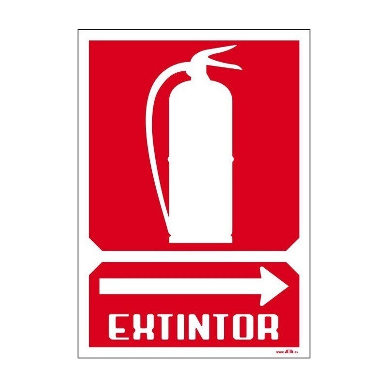 Extintor a la derecha