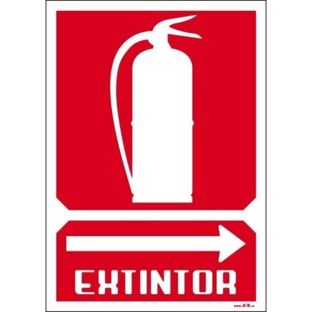 Extintor a la derecha