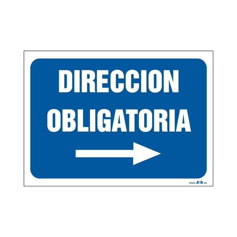 Dirección obligatoria. Flecha derecha