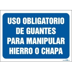 Uso de guantes para manipular hierro o chapa