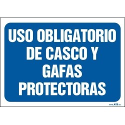 Uso obligatorio de casco y gafas protectoras