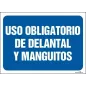 Uso obligatorio de delantal y manguitos