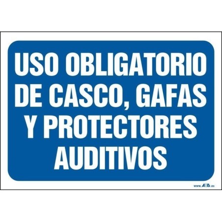Uso obligatorio de casco, gafas y protectores auditivos