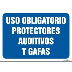 Uso obligatorio protectores auditivos y gafas