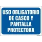 Uso obligatorio de casco y pantalla protectora