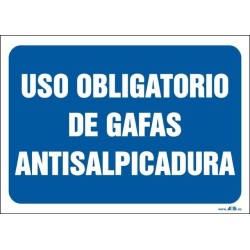 Uso obligatorio de gafas antisalpicadura