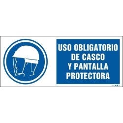 Uso obligatorio de cascoy pantalla protectora