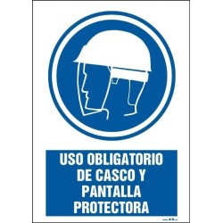 Uso obligatorio de casco y pantalla protectora