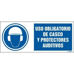 Uso obligatorio de casco y  protectores auditívos