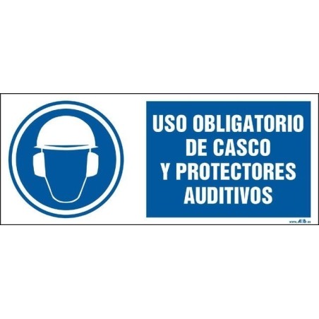 Uso obligatorio de casco y  protectores auditívos