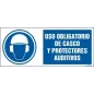 Uso obligatorio de casco y  protectores auditívos