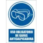 Uso obligatorio de gafas antisalpicadura