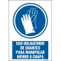 Uso obligatorio de guantes para manipular hierro o chapa