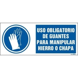 Uso obligatorio de guantes para manipular hierro o chapa