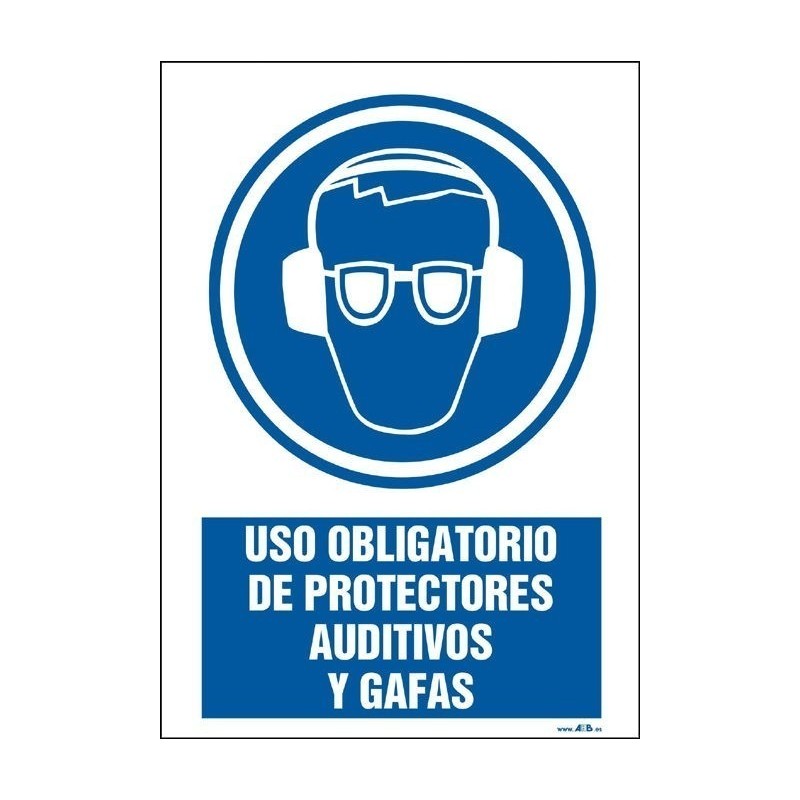 Uso obligatorio de protectores auditivos y gafas