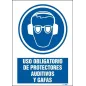 Uso obligatorio de protectores auditivos y gafas