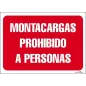 Montacargas prohibido a personas