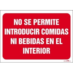 No se permite introducir comidas ni bebidas en el interior