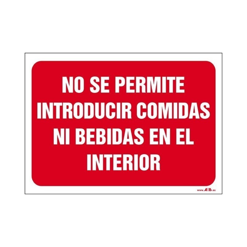 No se permite introducir comidas ni bebidas en el interior
