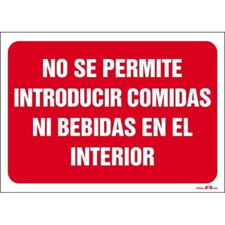 No se permite introducir comidas ni bebidas en el interior