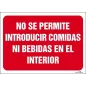 No se permite introducir comidas ni bebidas en el interior