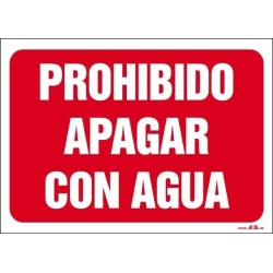 Prohibido apagar con agua