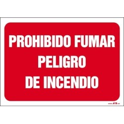 Prohibido fumar peligro de incendio