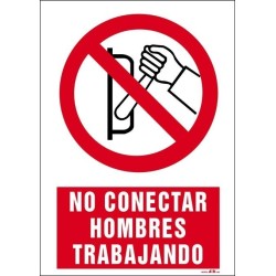 No conectar hombres trabajando