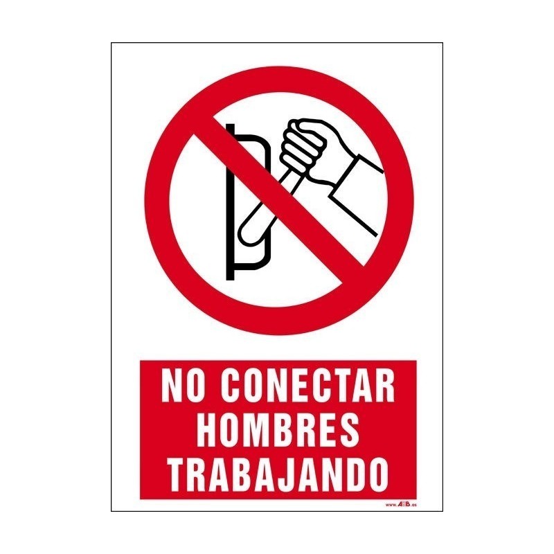 No conectar hombres trabajando