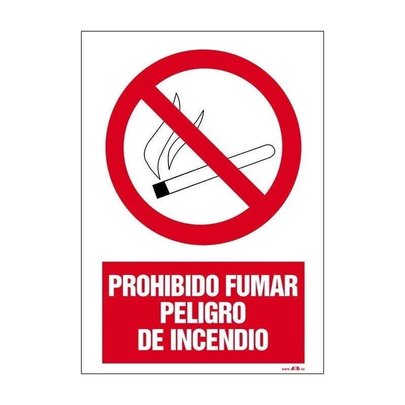 Prohibido fumar peligro de incendio