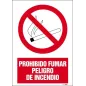 Prohibido fumar peligro de incendio